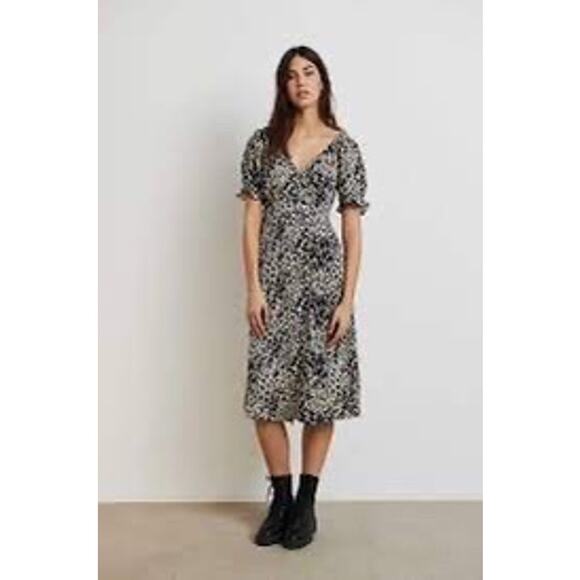 Ba&sh Macha Floral Midi Wrap Dress In Marine - Picture 1 of 13